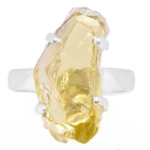 Lemon Quartz Sterling Silver Ring Size 7 NEW Chakras